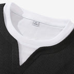 Jorvalore | Men's Waffle Knit Layered Long Sleeve Top