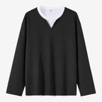 Jorvalore | Men's Waffle Knit Layered Long Sleeve Top