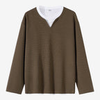 Jorvalore | Men's Waffle Knit Layered Long Sleeve Top