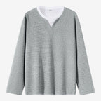 Jorvalore | Men's Waffle Knit Layered Long Sleeve Top