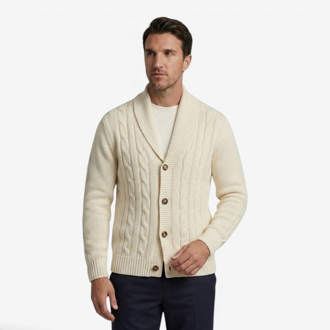 Jorvalore | Men's Warm Cable Knit Cardigan for Autumn & Winter