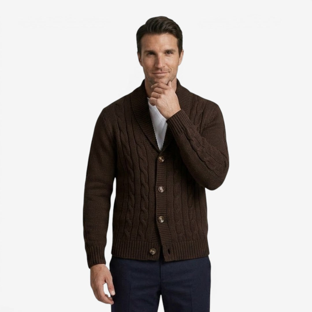 Jorvalore | Men's Warm Cable Knit Cardigan for Autumn & Winter