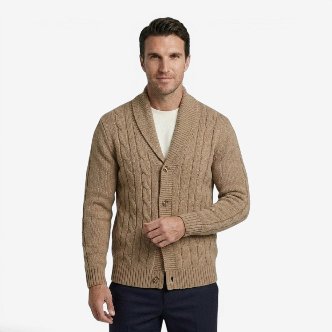 Jorvalore | Men's Warm Cable Knit Cardigan for Autumn & Winter