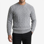 Jorvalore | Men's Warm Cable Knit Crew Neck Jumper