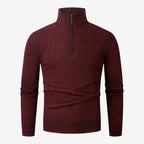 Jorvalore | Men's Warm Quarter Zip Jacquard Jumper Classic Knit
