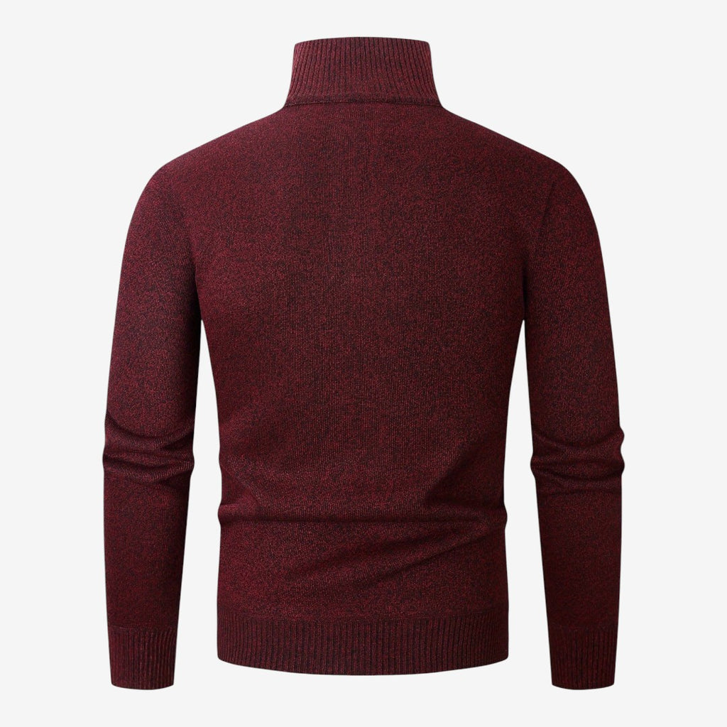 Jorvalore | Men's Warm Quarter Zip Jacquard Jumper Classic Knit