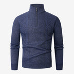 Jorvalore | Men's Warm Quarter Zip Jacquard Jumper Classic Knit