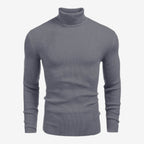 Jorvalore | Men's Warm Ribbed Knit Roll-Neck Jumper Slim Fit