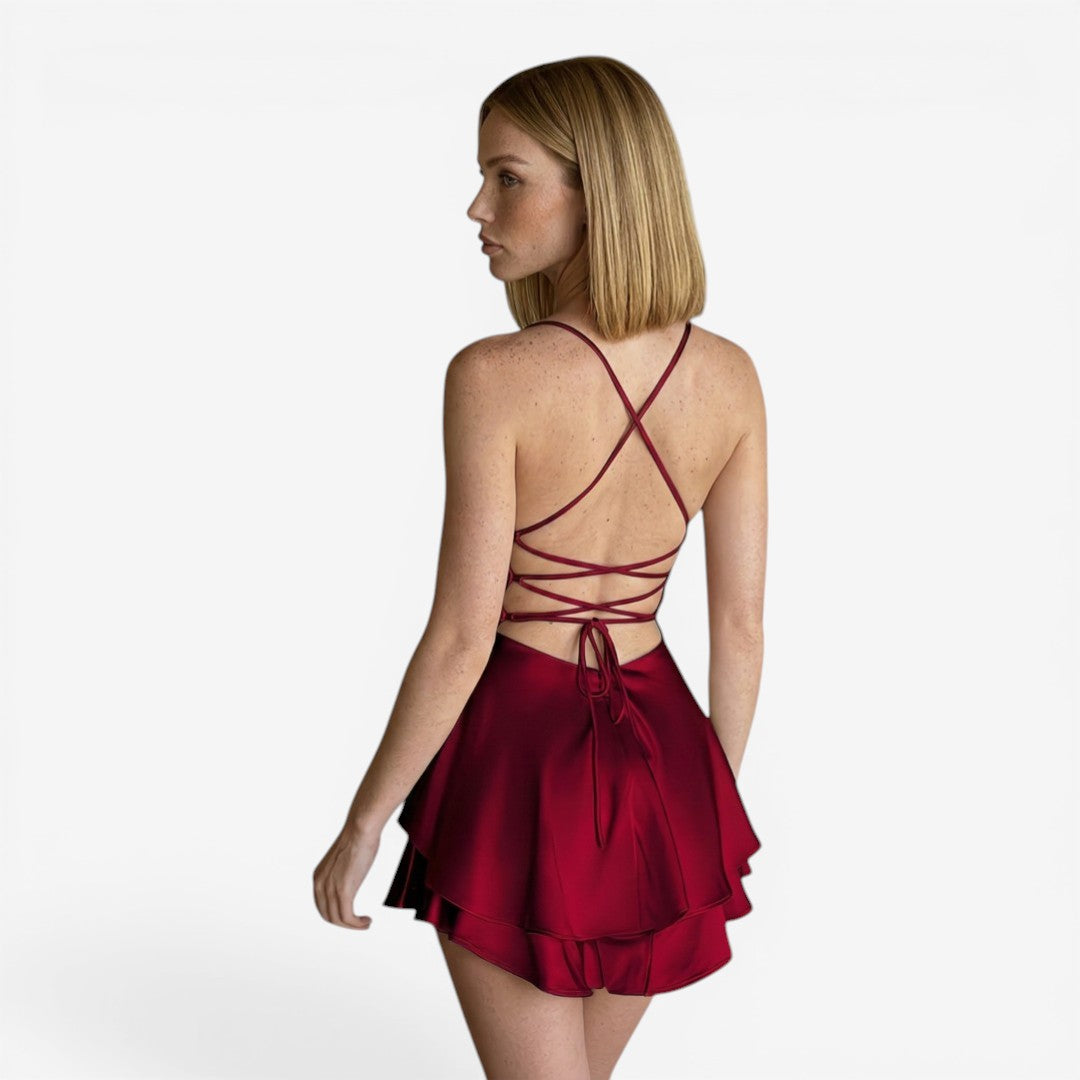Jorvalore | Women’s Backless Mini Dress for Summer Parties