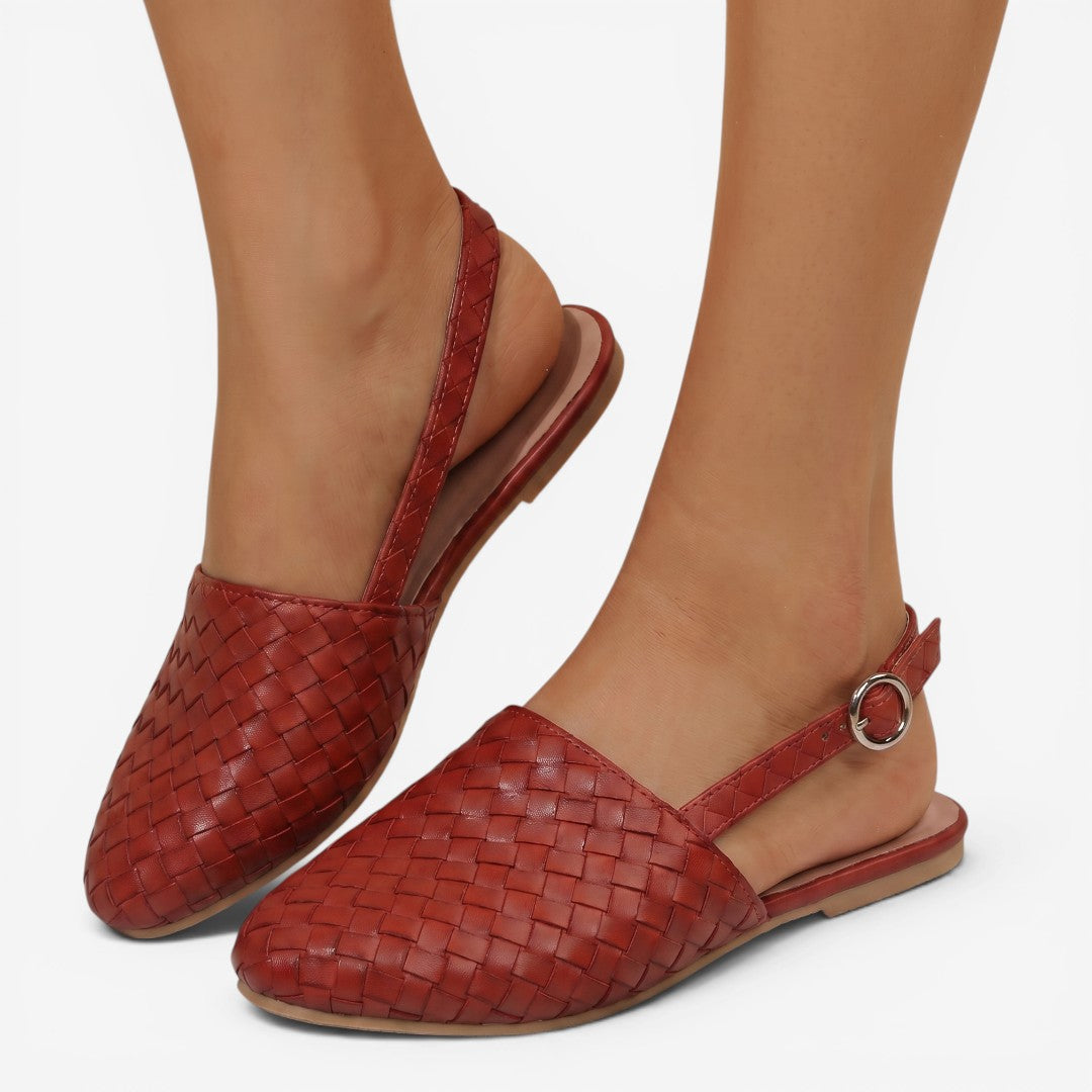 Jorvalore | Women's Comfortable Pointed Toe Sandals with Buckle Strap