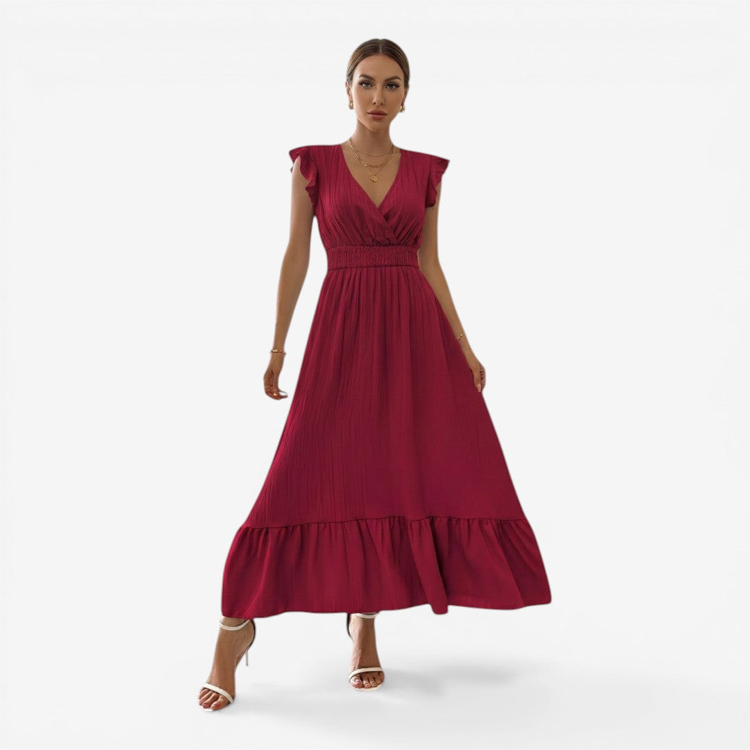 Jorvalore | Women’s Elegant Cap Sleeve Maxi Dress for Summer Events