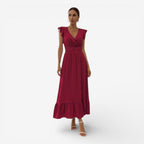 Jorvalore | Women’s Elegant Cap Sleeve Maxi Dress for Summer Events