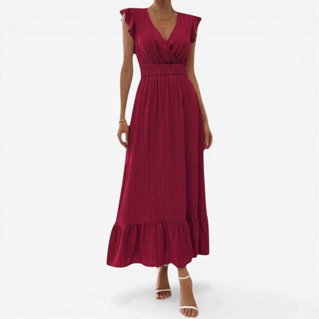 Jorvalore | Women’s Elegant Cap Sleeve Maxi Dress for Summer Events