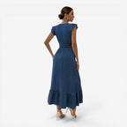 Jorvalore | Women’s Elegant Cap Sleeve Maxi Dress for Summer Events