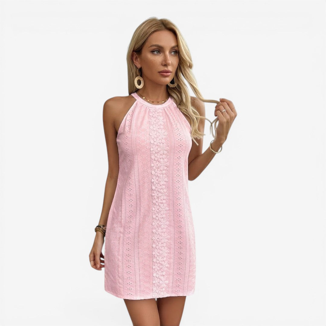 Jorvalore | Women’s Floral Halter Mini Dress for Summer Events