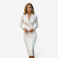 Jorvalore | Women’s Formal Midi Jacket Dress Slim Fit