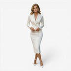 Jorvalore | Women’s Formal Midi Jacket Dress Slim Fit