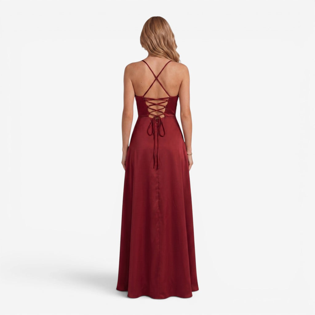 Jorvalore | Women's Maxi Dress Elegant Draped Side Slit Summer Dress