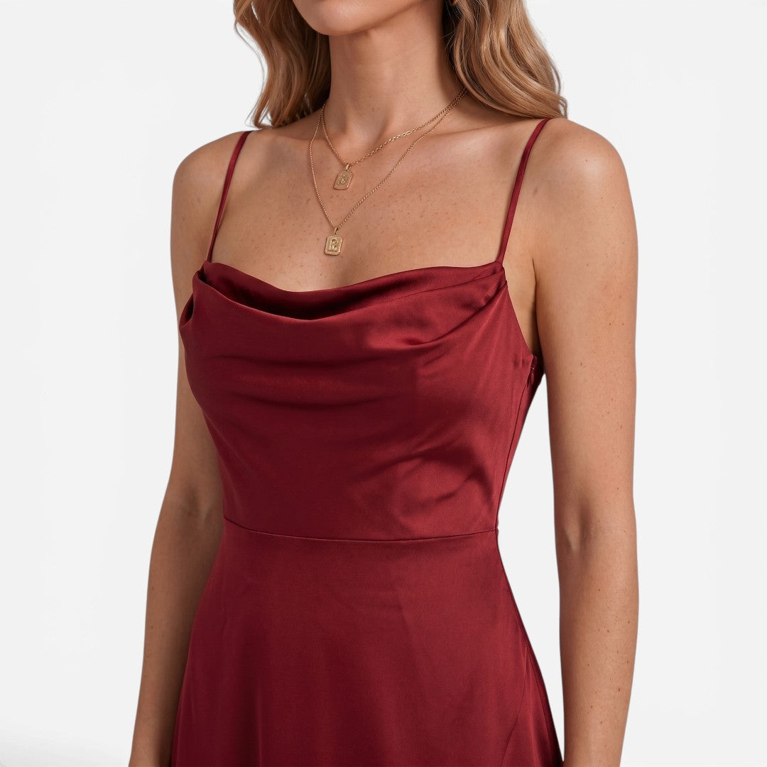 Jorvalore | Women's Maxi Dress Elegant Draped Side Slit Summer Dress