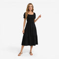 Jorvalore | Women’s Modest Puff Sleeve Maxi Dress Lightweight Summer