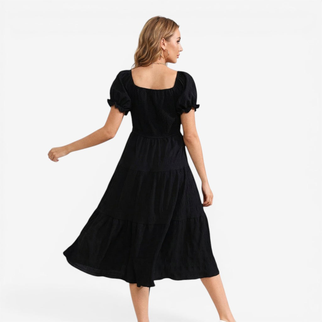 Jorvalore | Women’s Modest Puff Sleeve Maxi Dress Lightweight Summer