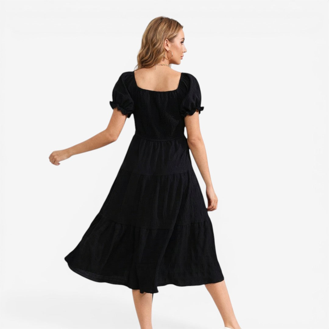 Jorvalore | Women’s Modest Puff Sleeve Maxi Dress Lightweight Summer