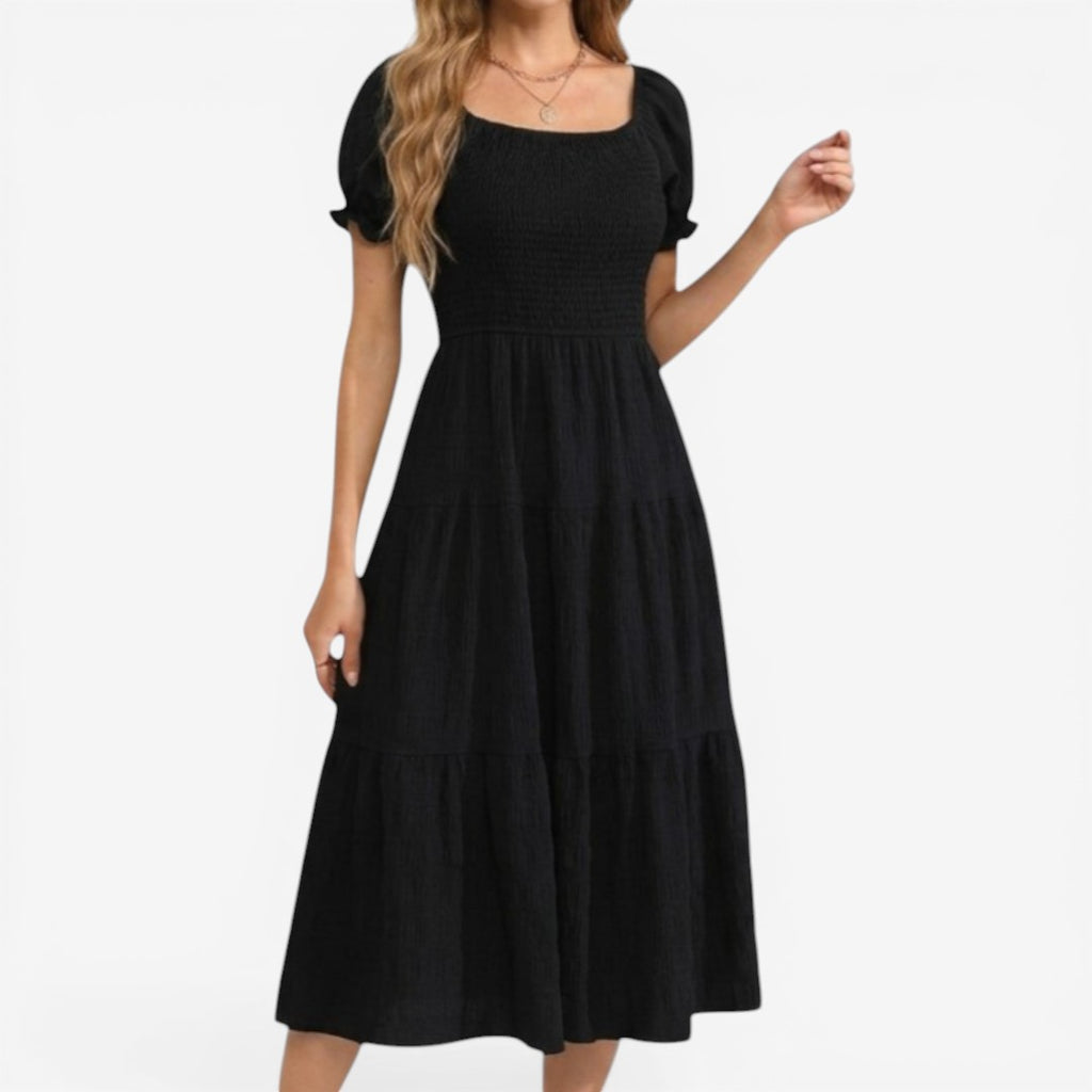 Jorvalore | Women’s Modest Puff Sleeve Maxi Dress Lightweight Summer