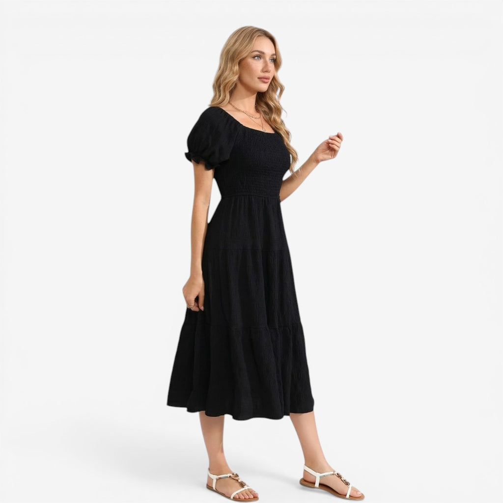 Jorvalore | Women’s Modest Puff Sleeve Maxi Dress Lightweight Summer