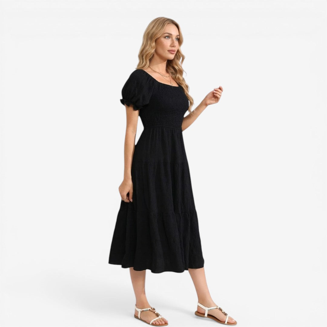 Jorvalore | Women’s Modest Puff Sleeve Maxi Dress Lightweight Summer
