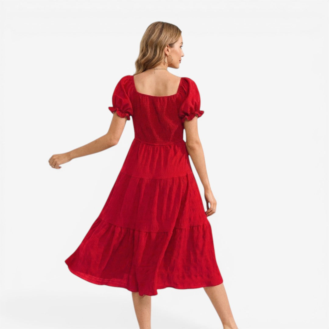 Jorvalore | Women’s Modest Puff Sleeve Maxi Dress Lightweight Summer