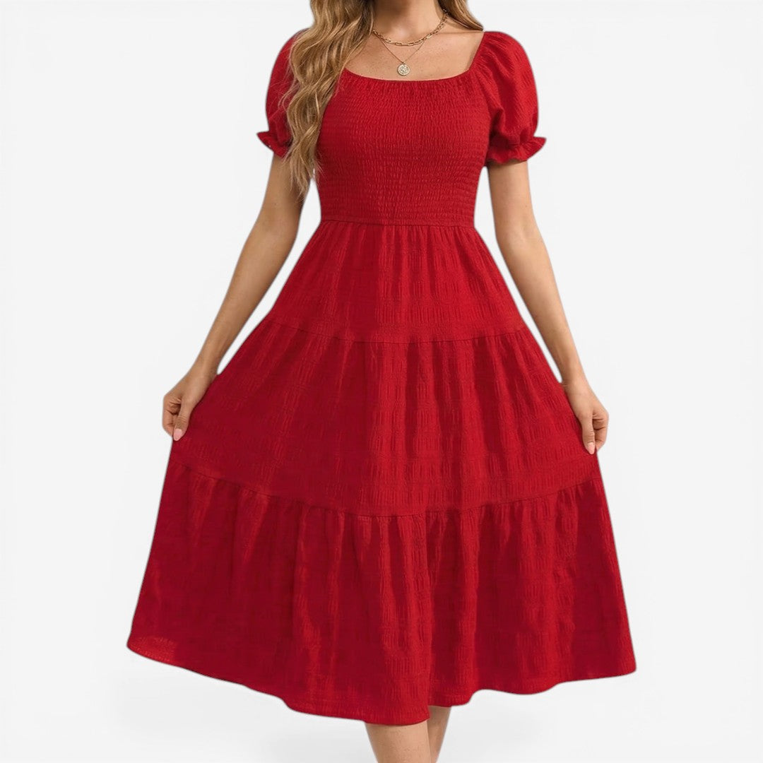 Jorvalore | Women’s Modest Puff Sleeve Maxi Dress Lightweight Summer