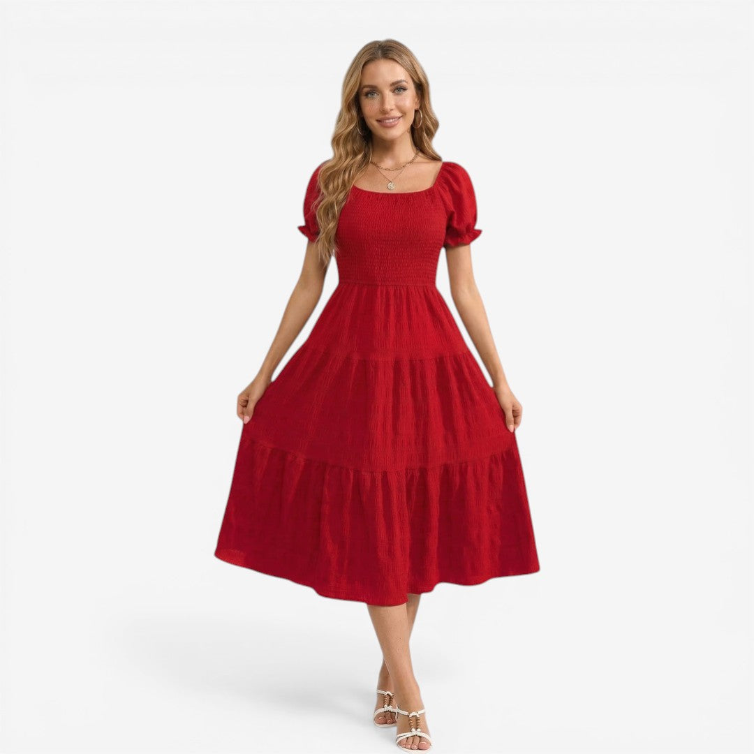 Jorvalore | Women’s Modest Puff Sleeve Maxi Dress Lightweight Summer