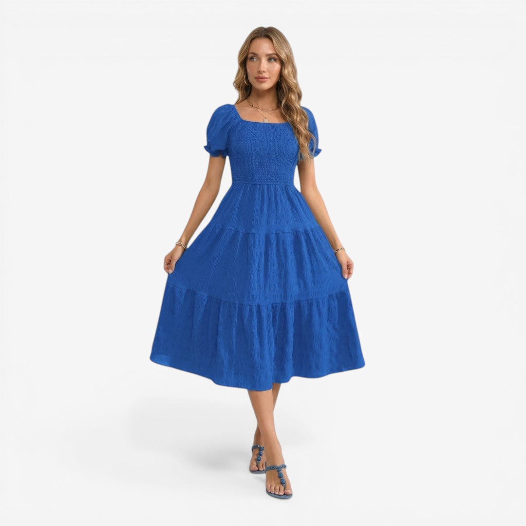 Jorvalore | Women’s Modest Puff Sleeve Maxi Dress Lightweight Summer
