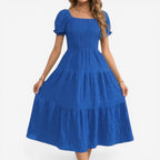 Jorvalore | Women’s Modest Puff Sleeve Maxi Dress Lightweight Summer