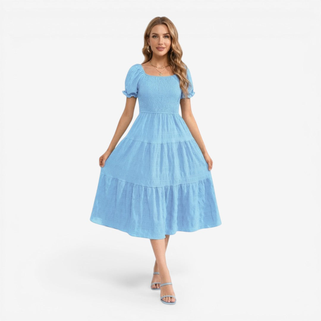 Jorvalore | Women’s Modest Puff Sleeve Maxi Dress Lightweight Summer