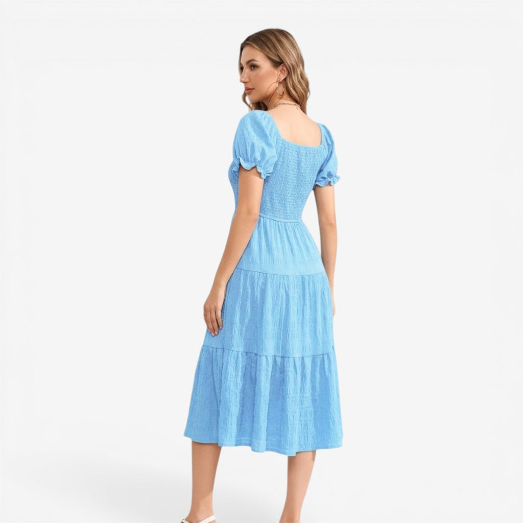 Jorvalore | Women’s Modest Puff Sleeve Maxi Dress Lightweight Summer