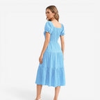 Jorvalore | Women’s Modest Puff Sleeve Maxi Dress Lightweight Summer
