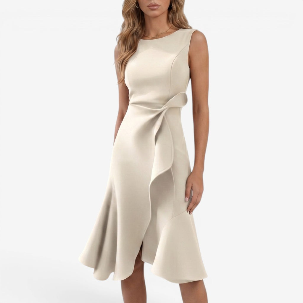 Jorvalore | Women's Sleeveless Draped Midi Dress for Summer Events