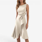 Jorvalore | Women's Sleeveless Draped Midi Dress for Summer Events