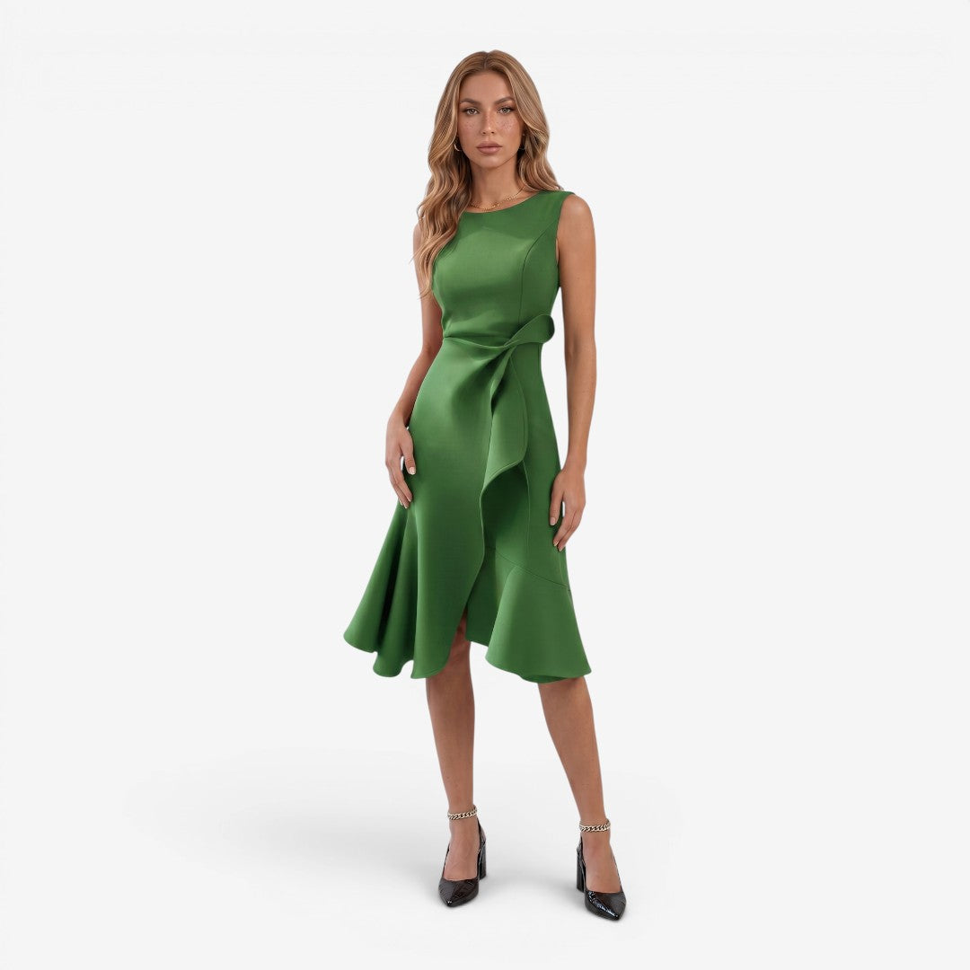 Jorvalore | Women's Sleeveless Draped Midi Dress for Summer Events