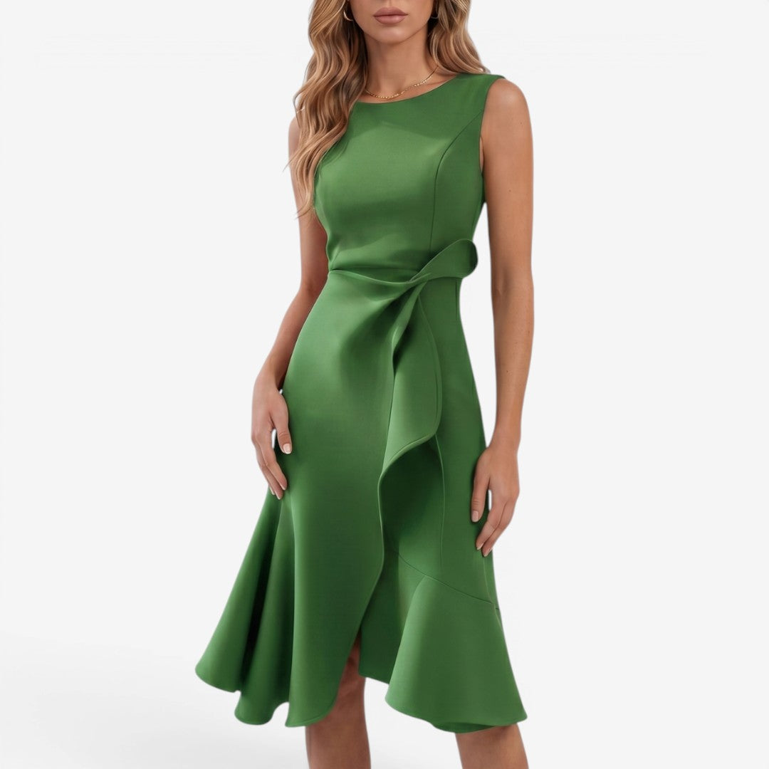 Jorvalore | Women's Sleeveless Draped Midi Dress for Summer Events