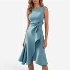 Jorvalore | Women's Sleeveless Draped Midi Dress for Summer Events