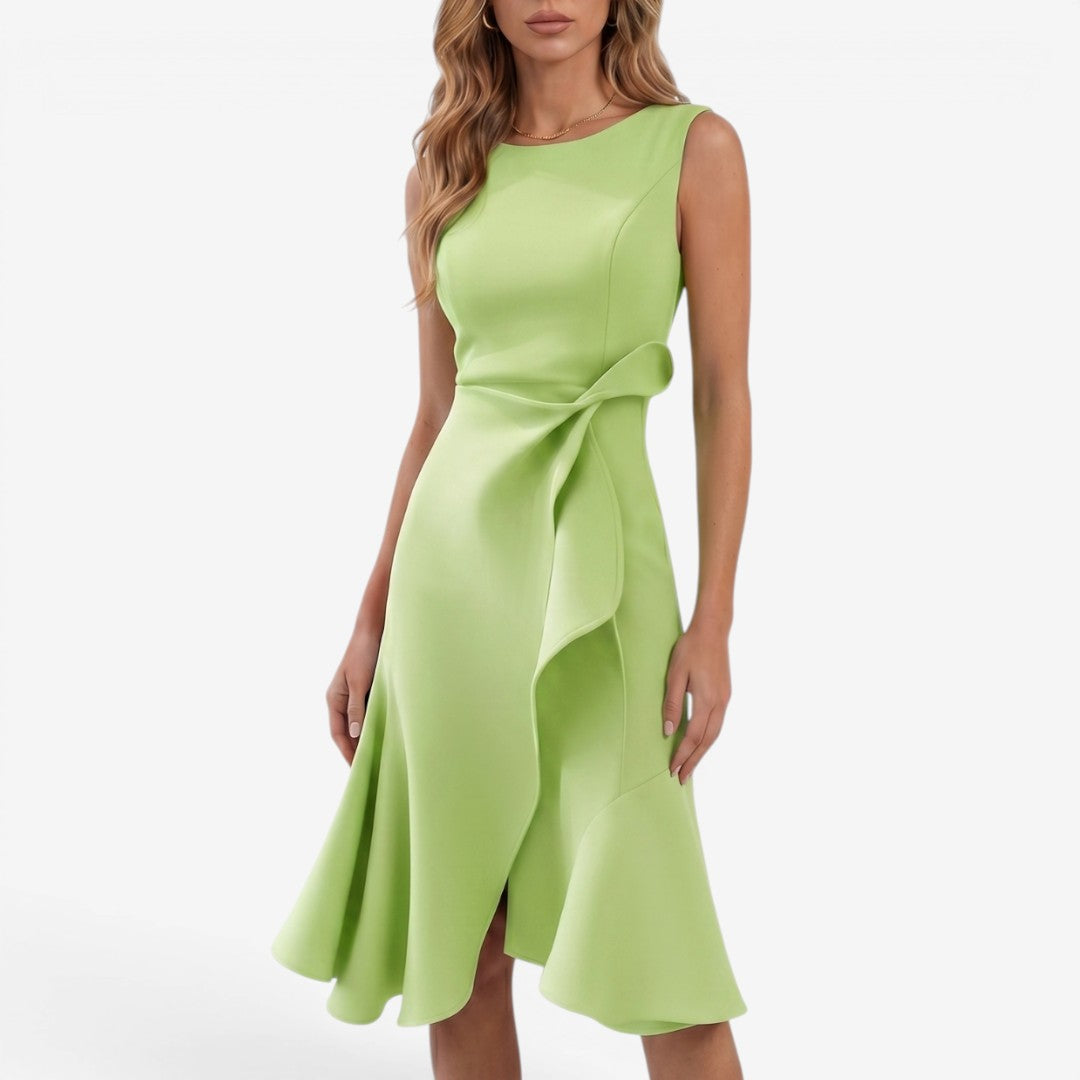 Jorvalore | Women's Sleeveless Draped Midi Dress for Summer Events