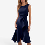 Jorvalore | Women's Sleeveless Draped Midi Dress for Summer Events