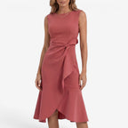 Jorvalore | Women's Sleeveless Draped Midi Dress for Summer Events