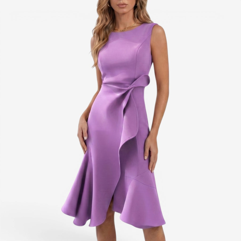 Jorvalore | Women's Sleeveless Draped Midi Dress for Summer Events