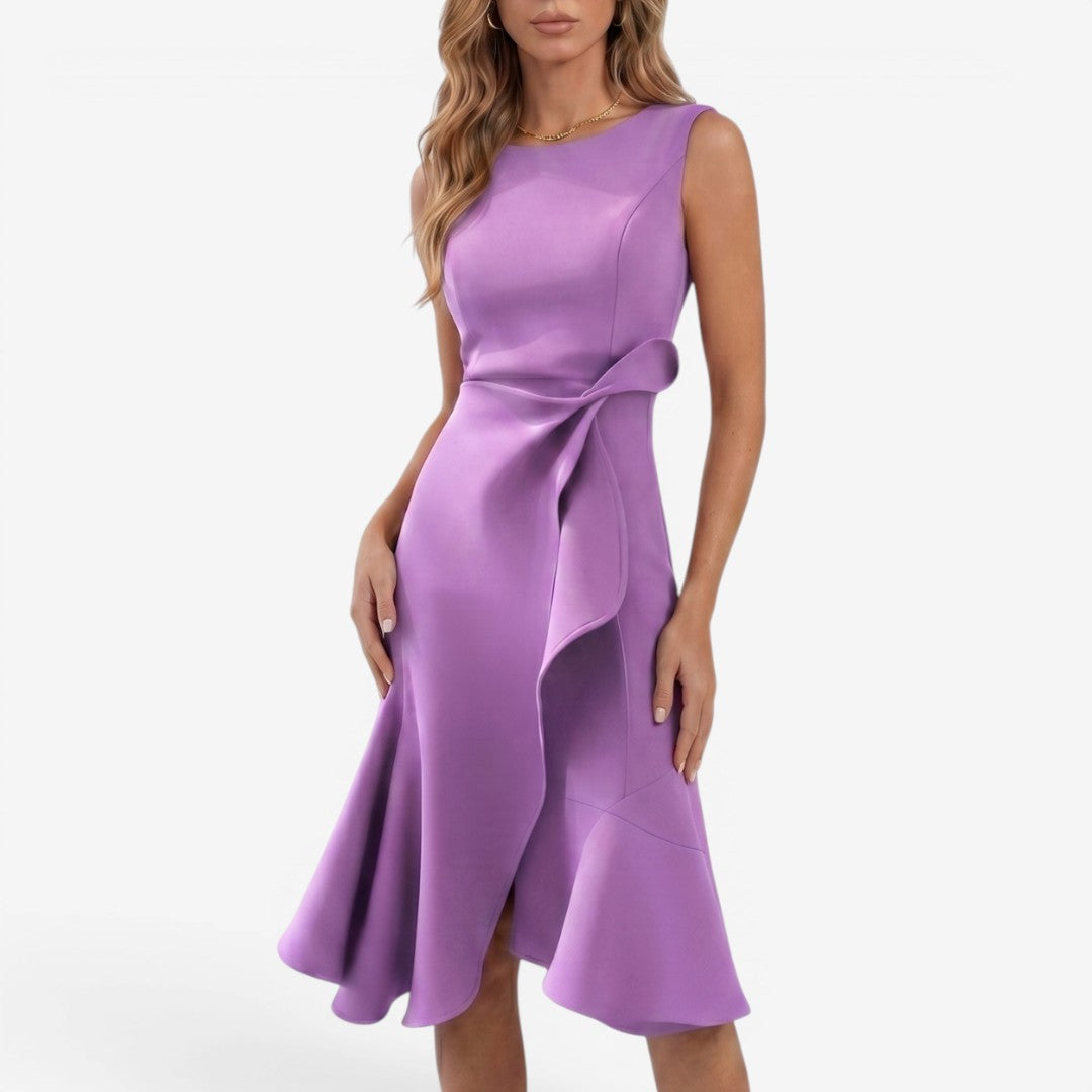 Jorvalore | Women's Sleeveless Draped Midi Dress for Summer Events