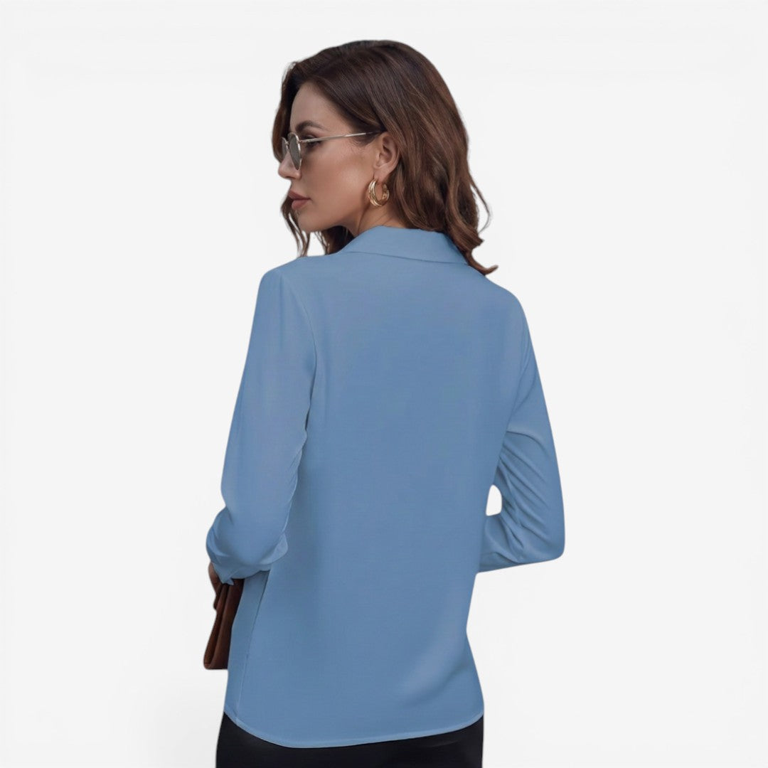 Jorvalore | Women’s Solid Color Dress Blouse for Office Wear