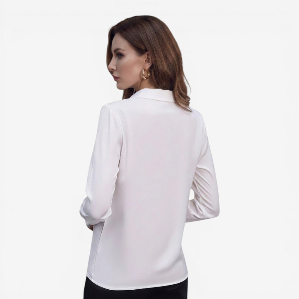 Jorvalore | Women’s Solid Color Dress Blouse for Office Wear