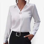 Jorvalore | Women’s Solid Color Dress Blouse for Office Wear